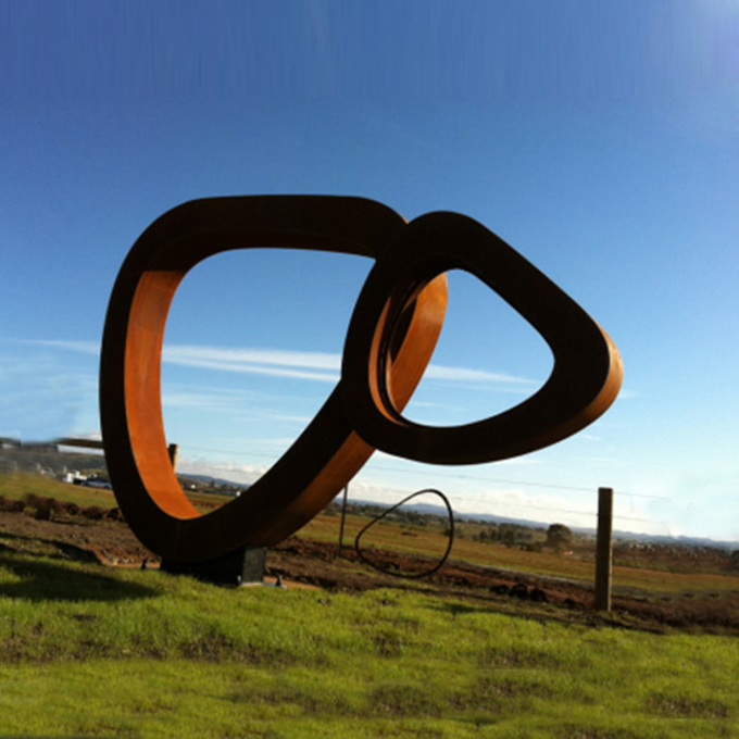 Sculptures en acier extérieures en Corten d'ornement de conception de jardin de cru d'art contemporain