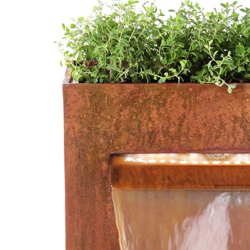 Le jardin en acier multifonctionnel en métal de cascade de Corten ornemente la caractéristique de l'eau avec le planteur