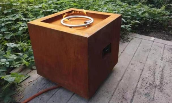 Le feu de gaz de Heater Square Corten Steel Propane de jardin d'arrière-cour Pit Table