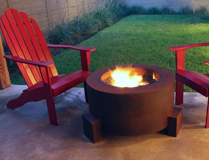 Le feu rond multifonctionnel Pit Corten Steel Fire Table en métal d'appareil de chauffage extérieur