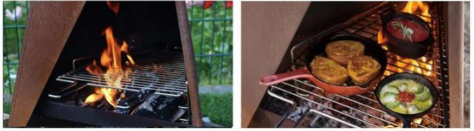 Cheminée extérieure 120cm moderne libre Corten géométrique Chimenea en acier