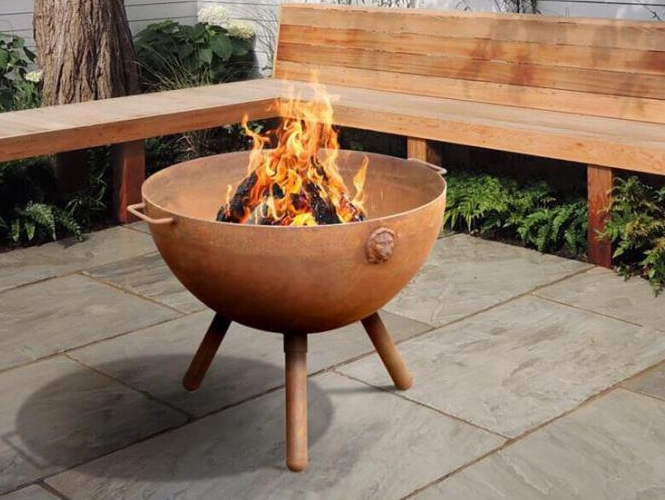 cuvette de feu en acier extérieure de 70cm Heater Charcoal Rustic Burner Cauldron Corten