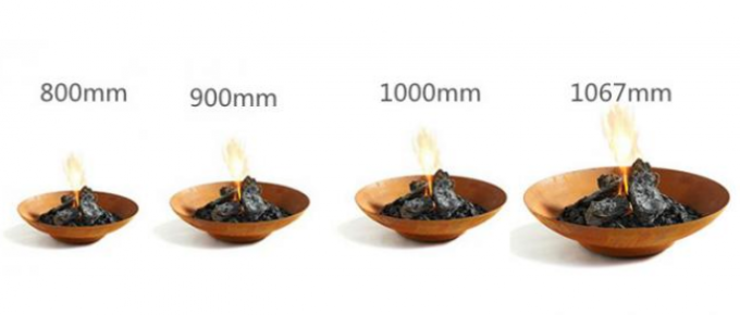Bois moderne brûlant la cuvette de feu ronde en acier de Corten