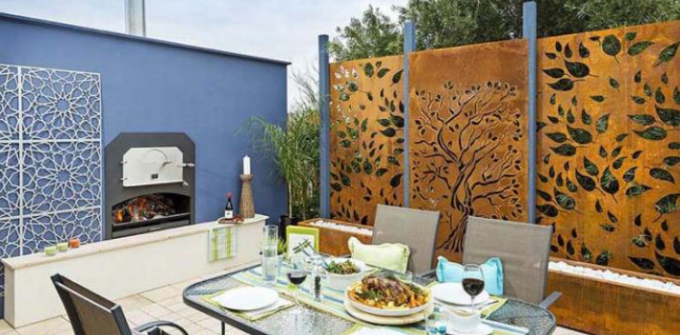 Panneau extérieur fait sur commande de Rusty Corten Steel Privacy Screens de conception d'arbre d'Oke