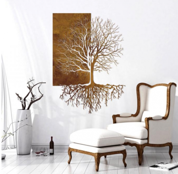 Arbre de décoration de salon de métal Art Corten Steel Wall Decor de mur de la vie