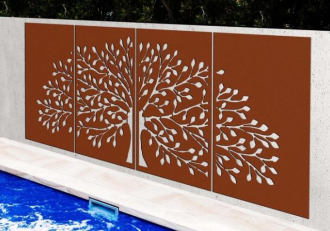 Le laser a coupé l'arbre du panneau décoratif en acier de Corten d'écran en métal de conception de la vie