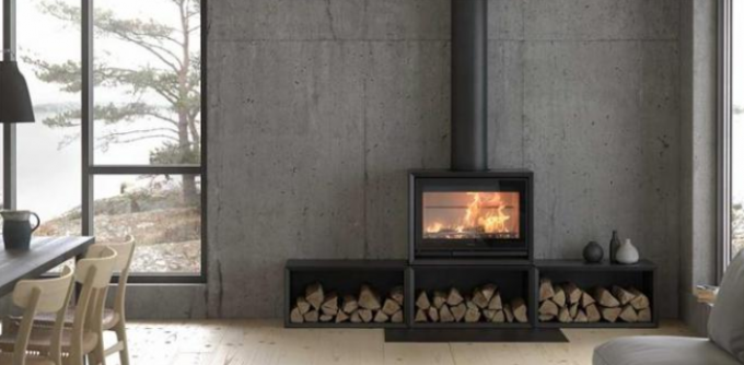 Fourneau brûlant en bois d'intérieur de Heater Matt Black Freestanding Steel Fireplace