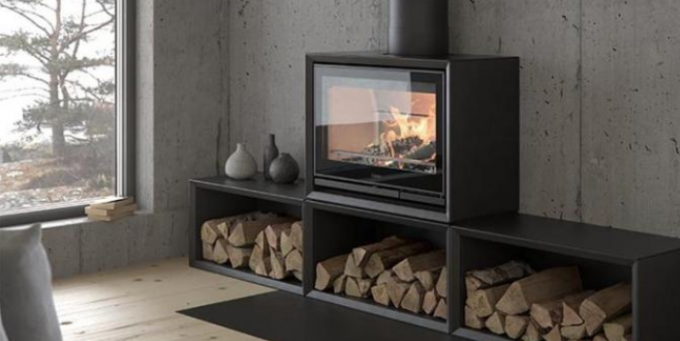 Fourneau brûlant en bois d'intérieur de Heater Matt Black Freestanding Steel Fireplace