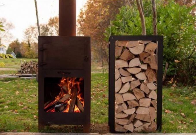 Cheminée extérieure d'Oven Wood Burning Corten Steel de pizza de jardin avec des grils