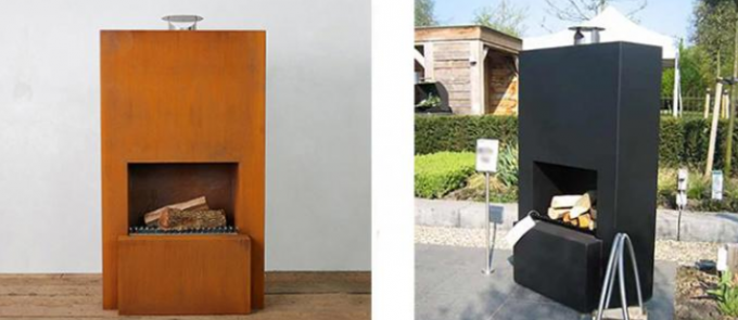 Bois libre extérieur fait sur commande brûlant Corten Firepit en acier avec le stockage en bois