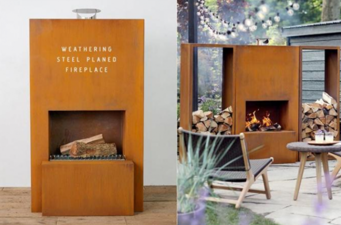 Moder Desiagn Pinacate résistant rectangulaire Corten Firepit extérieur en acier