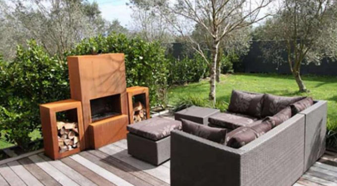 Moder Desiagn Pinacate résistant rectangulaire Corten Firepit extérieur en acier