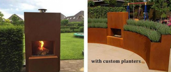 Moder Desiagn Pinacate résistant rectangulaire Corten Firepit extérieur en acier