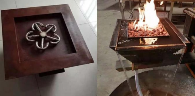 Sierra décorative cuvette en acier lisse de l'eau du feu de Corten de place pour des piscines