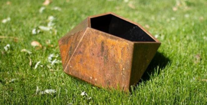 Grands planteurs hexagonaux de fleur en métal de Corten de conteneur de pots de jardin pour des patios
