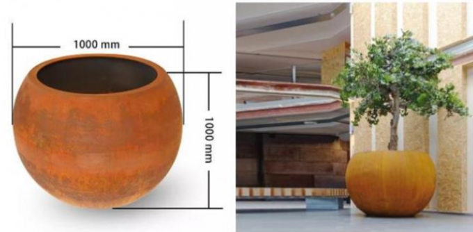 Pots en acier de planteur d'arbre de globe de Corten de sphères géométriques extérieures pour le Streetscape