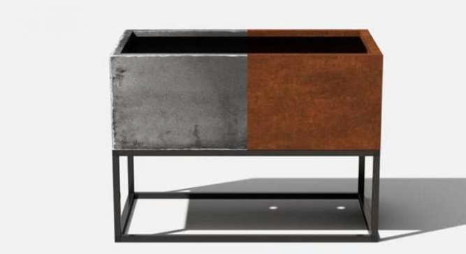 Planteur et support augmentés en acier de lit de jardin de Corten de rectangle métallique solide extérieur