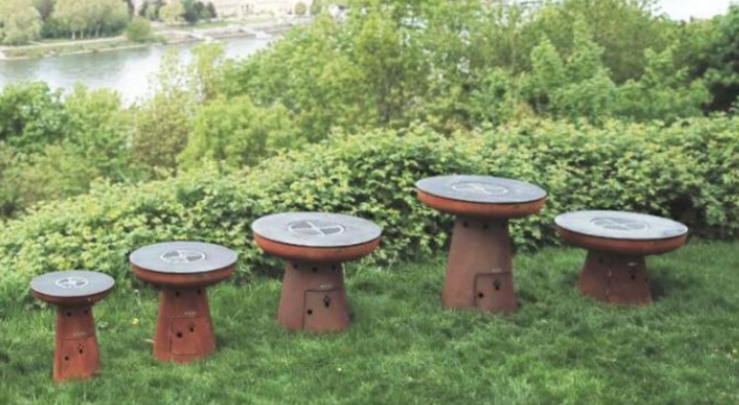 Bois à cuire extérieur de barbecue brûlant le gril en acier de charbon de bois de cheminée de Corten