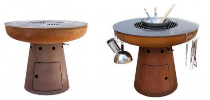 Bois à cuire extérieur de barbecue brûlant le gril en acier de charbon de bois de cheminée de Corten