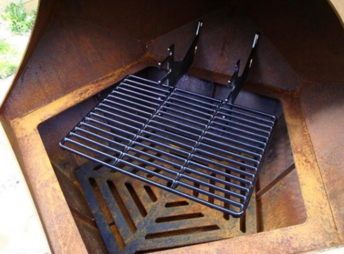Le feu extérieur en acier rustique Pit And Barbecue Grill de Copming Corten de décaèdre