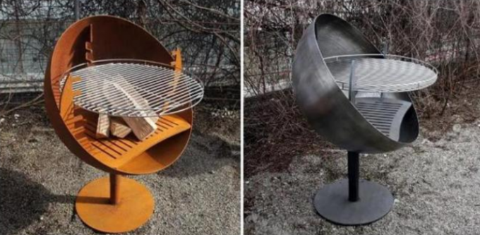 Cuvette de feu extérieure en acier rotative adaptée aux besoins du client de Corten de finition de moulin avec la grille de gril