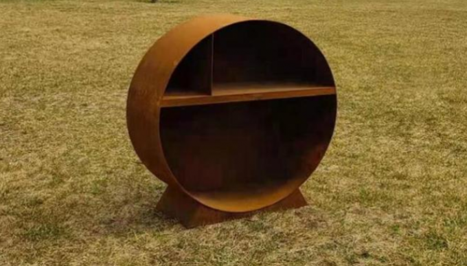 Support en acier de bois de chauffage de Corten de magasin circulaire rustique décoratif de rondin