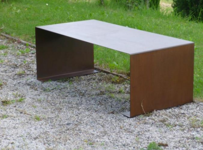 Banc en acier de Corten de conception de meubles minimalistes extérieurs et d'intérieur de patio