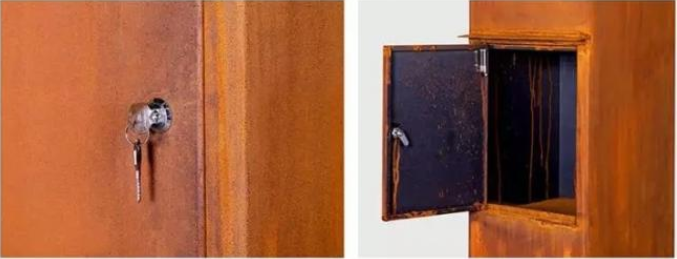 Boîte de lettre en acier de courrier de Corten de trottoir en métal de boîte rustique résidentielle de baisse