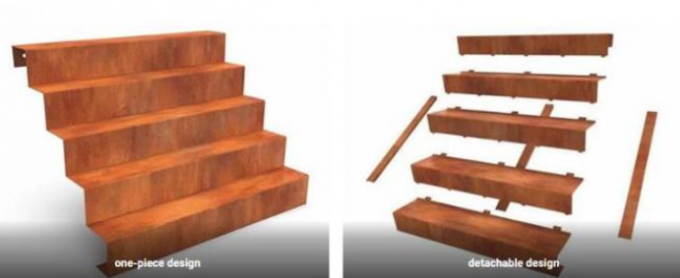 Les étapes en acier de Corten de constructions d'escalier architectural d'origami se développent en spirales des escaliers