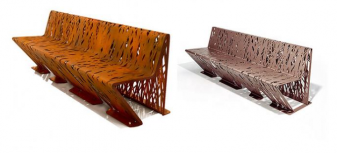Bancs croisés en acier extérieurs de Corten de meubles de rue de la plus défunte conception
