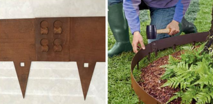 bord de frontière en métal de 175cm Rusty Corten Garden Lawn Edging pour le jardin Landscraping