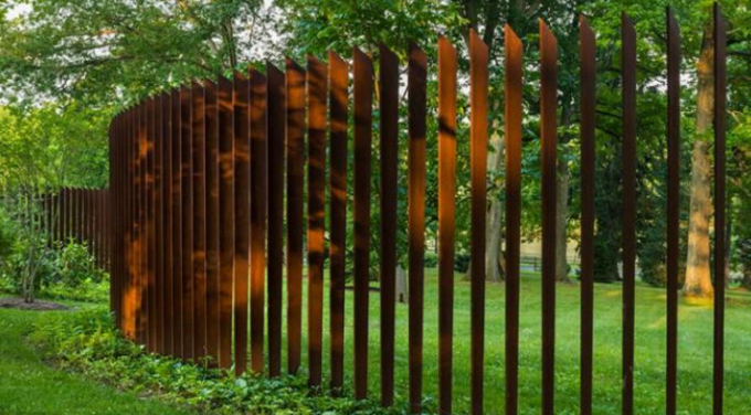 Barrière en acier de trellis de Serpentine Layout Metal Picket Fence Corten de ferme de jardin
