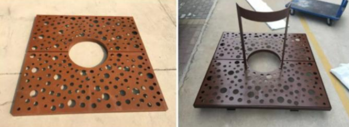 Grille en acier rouillée adaptée aux besoins du client d'arbre de Corten en métal pour le jardin décoratif