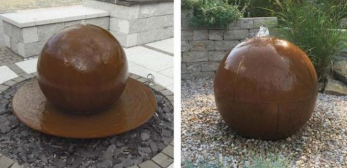 La sphère extérieure adaptée aux besoins du client de décoration a formé Rusty Corten Steel Water Feature