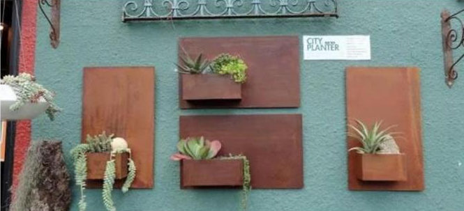 Le laser a coupé le planteur en acier rectangulaire de fleur en métal de tenture de Corten