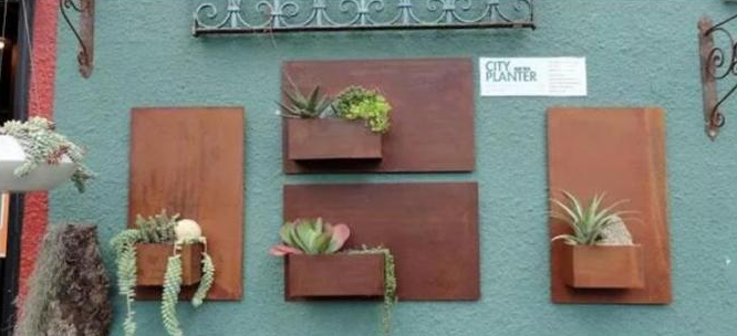 Boîtes en acier de planteur de Corten de tenture verticale pour la décoration de mur en métal