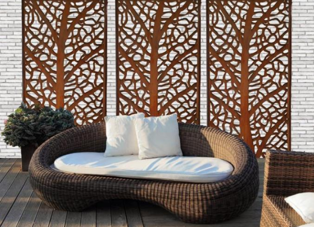 Le mur extérieur Art Laser Cut Corten Steel de sculpture en métal lambrisse