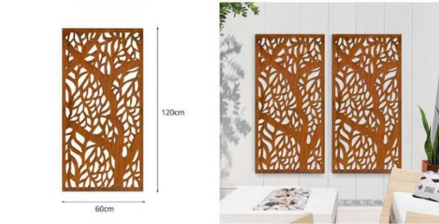 Le mur extérieur Art Laser Cut Corten Steel de sculpture en métal lambrisse