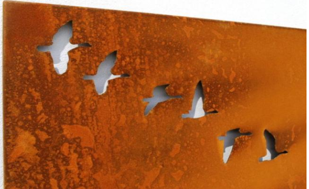 Art à la maison industriel de mur d'oiseaux en métal d'acier de Corten de mur en métal d'oies de décoration