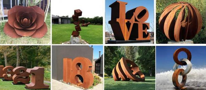Sculpture en acier en jardin de Rusty Lawn Statues Abstract Weathering en métal fait sur commande de taille