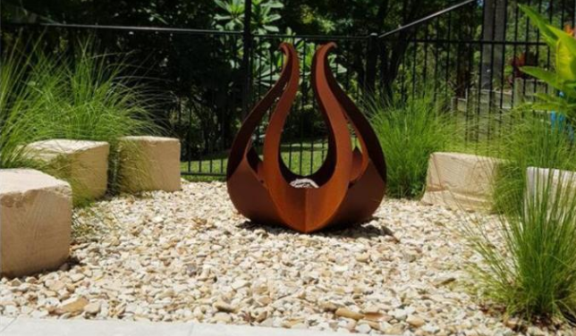 Grands planteurs extérieurs décoratifs de fleur en métal de Corten pour le paysage de jardin