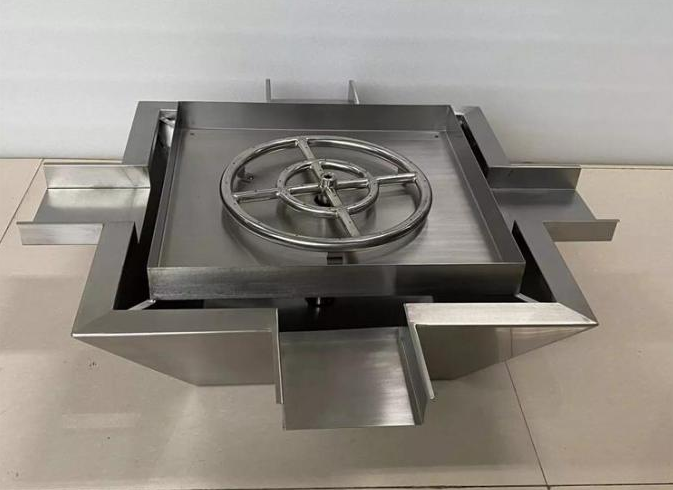 Fontaine d'eau décorative de cuvette de feu de gaz d'acier inoxydable pour la piscine
