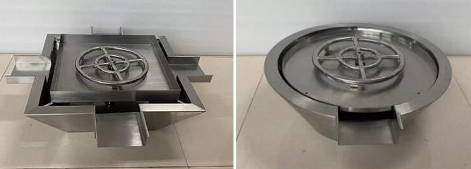 Fontaine d'eau décorative de cuvette de feu de gaz d'acier inoxydable pour la piscine