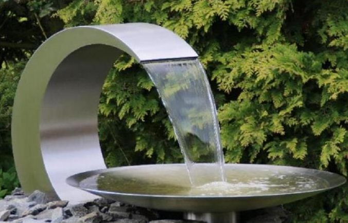 Fontaine moderne d'Art Stainless Steel Water Bowl de jardin de sculpture en métal