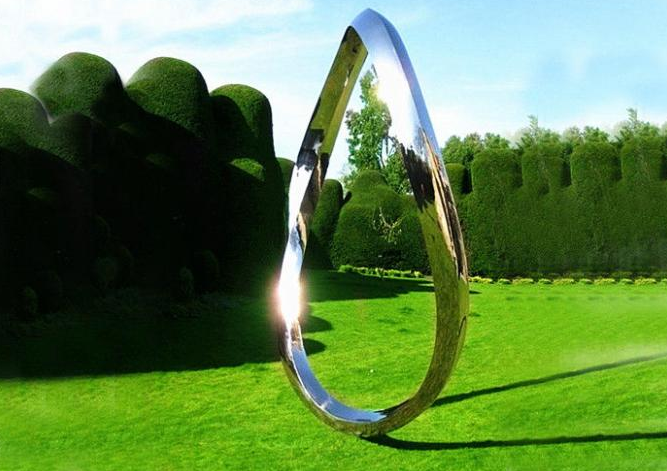 Sculpture extérieure en acier inoxydable de conception de cercle d'abrégé sur jardin de Moden