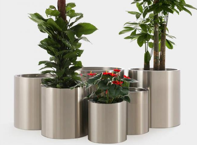 Acier inoxydable poli décoratif adapté aux besoins du client de taille autour des pots de fleur