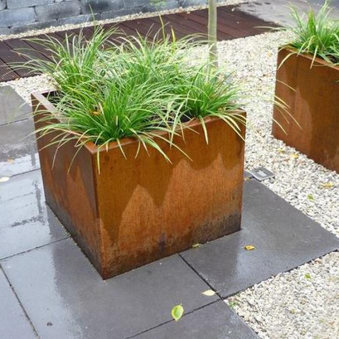   Planteur en acier de Corten de jardin d'usine de fleur de pot en métal de boîte directe d'usine