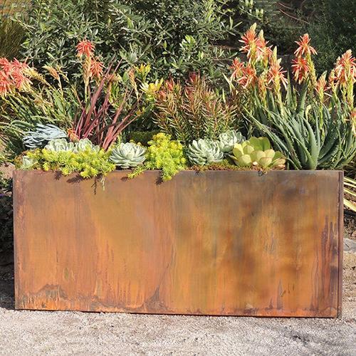Planteur en acier en acier de jardin de Corten de pot de fleur de Corten de jardin de planteur extérieur en métal