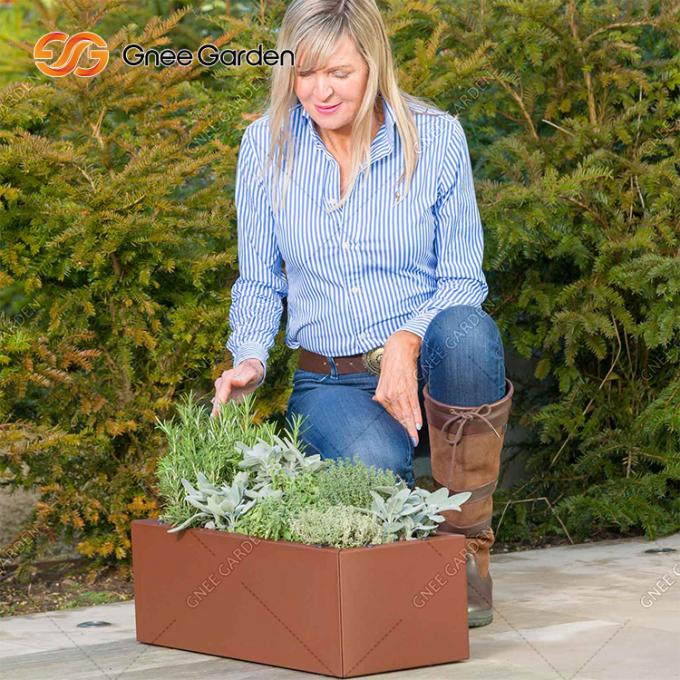 Planteur en acier en acier de jardin de Corten de pot de fleur de Corten de jardin de planteur extérieur en métal