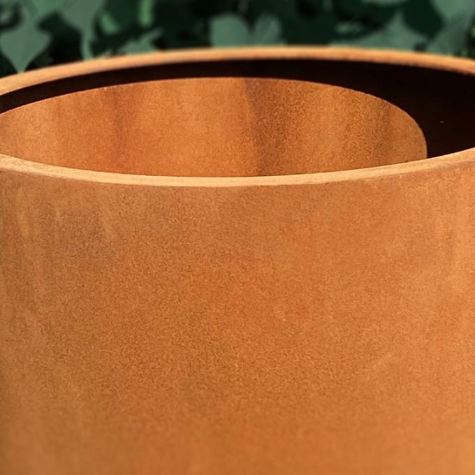 Boîtes en acier de planteur en métal de pots de fleur de Corten de rond extérieur d'arrière-cour
